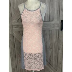 NWT Victoria Secret lace pink and gray babydoll lingerie small